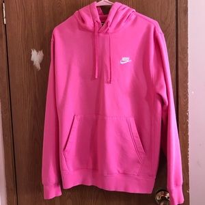 Nike pink drawstring hoodie